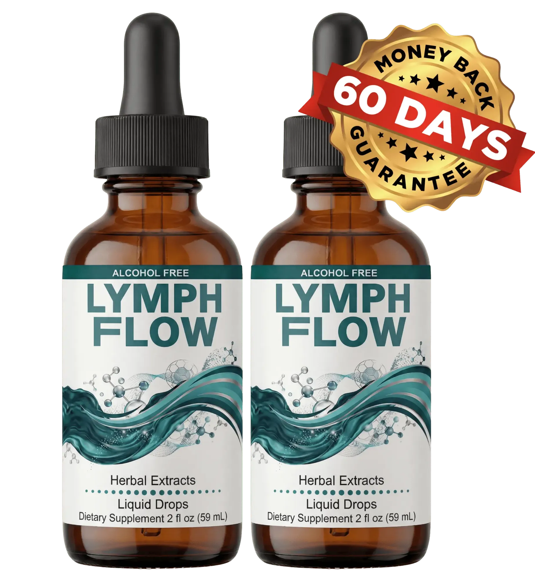 Lymph Flow sublingual drops — herbal lymph drainage supplement with 6 botanicals for puffiness and heavy legs